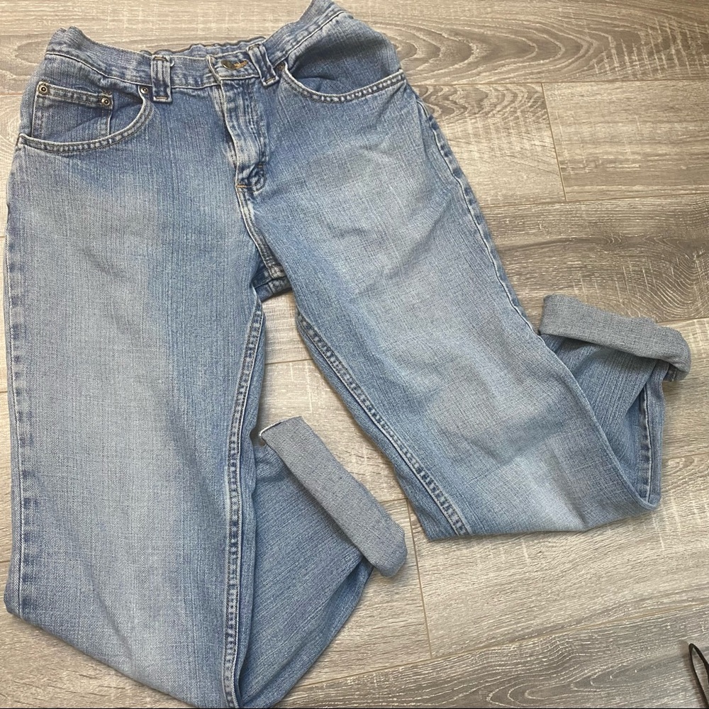 Vintage Lee MOM jeans high rise straight light wash 28